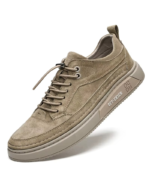 ROYAL STRIDE™ – Genuine Leather Casual Lace-Up Sneakers for Men