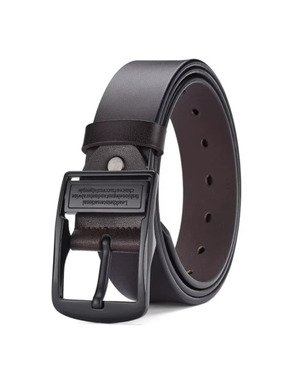 MIDNIGHT SOVEREIGN™ – Black Buckle Genuine Leather Belt