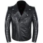 MIDNIGHT PERFECTO™ - Genuine Sheepskin Leather Motorcycle Jacket – Slim Fit Black Biker Coat for Men (Spring & Autumn) - Image 2
