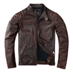 RUSTFORGE™ Classic Biker Leather Coat – Vintage Men’s Genuine Cowhide Motorcycle Jacket - Image 7