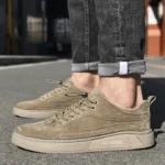 ROYAL STRIDE™ – Genuine Leather Casual Lace-Up Sneakers for Men