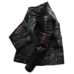 IRONSKULL™ Genuine Cowhide Embroidered Motorcycle Leather Jacket – Slim Fit Men's Biker Coat (S-6XL) - Image 3