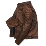 RUSTFORGE™ Classic Biker Leather Coat – Vintage Men’s Genuine Cowhide Motorcycle Jacket - Image 3
