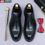 REGAL PLATFORM™ British Leather Dress Shoes – Handmade British Retro Wedding & Formal Shoes for Men - Image 3